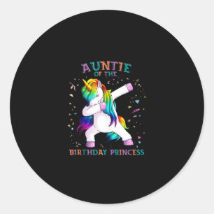 Geburtstagsfeier Prinzessin Dab Einhorn Tante Rain Runder Aufkleber