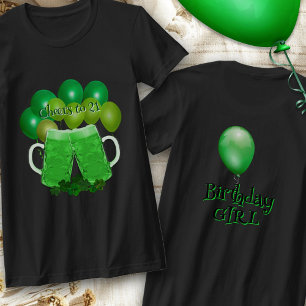 Geburtstagsfeier Prost Grüne Bier Ballons T-Shirt