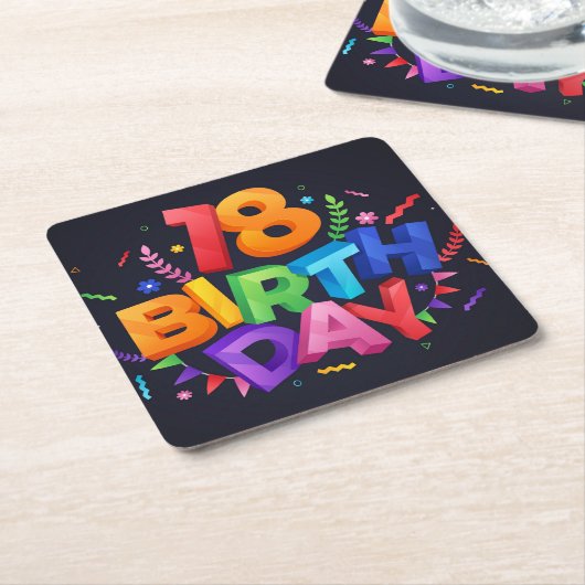 Geburtstagsfeier Rechteckiger Pappuntersetzer (angewinkelt)