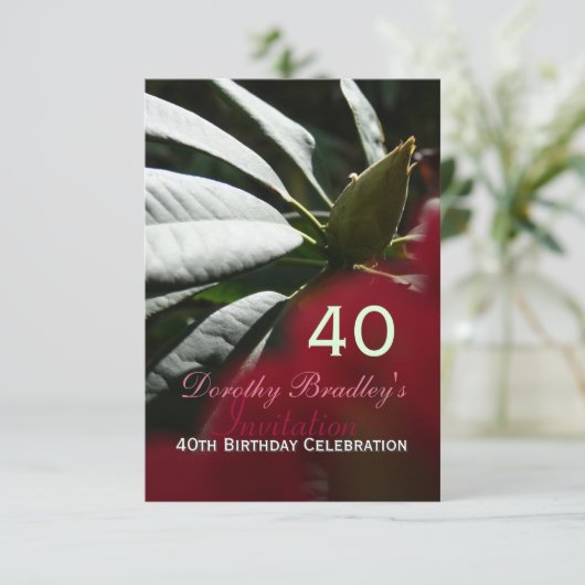 Geburtstagsfeier Rhododendron Custom Einladung (Stehend Vorderseite)