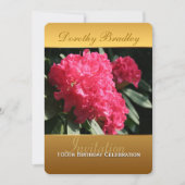 Geburtstagsfeier Rhododendron Einladung (Vorderseite)