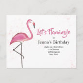 Geburtstagsfeier Rosa Flamingo Benutzerdefiniert Postkarte (Vorderseite)