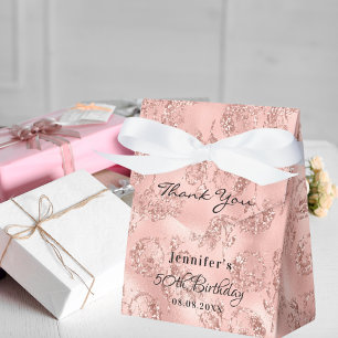 Geburtstagsfeier rose-gold pink glänzend dankeschö geschenkschachtel