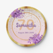 Geburtstagsfeier Rose Goldblütengolden Pappteller (Vorderseite)