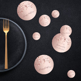 Geburtstagsfeier Rose goldfarbene Sterne Konfetti