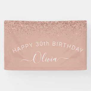 Geburtstagsfeier Rose Rosa Rosa Glitzer Girly Banner