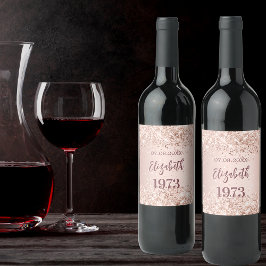 Geburtstagsfeier Rose Weinetikett