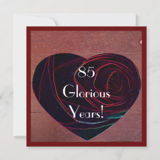 Geburtstagsfeier - Rote Rose Herz Einladung