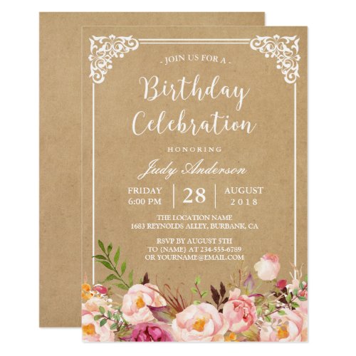Elegante Einladungen Zum Geburtstag Meine Einladungskarten De