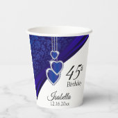 Geburtstagsfeier Sapphire Pappbecher (Rückseite)