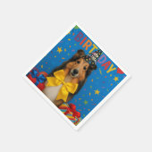 Geburtstagsfeier Sheltie Serviette (Ecke)