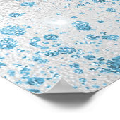 Geburtstagsfeier Silberblauer Glitzer Begrüßung Poster (Ecke)