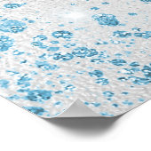 Geburtstagsfeier Silberblauer Glitzer Begrüßung Poster (Ecke)