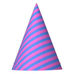 Geburtstagsfeier Streifen rosa blau Muster Partyhütchen