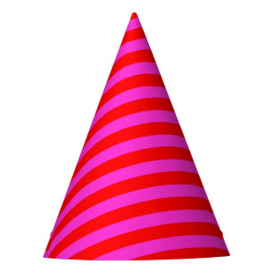Geburtstagsfeier Streifen rosa rot Muster Partyhütchen