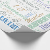 Geburtstagsfeier! Subtile Kundenname und Alter Geschenkpapier (Ecke)