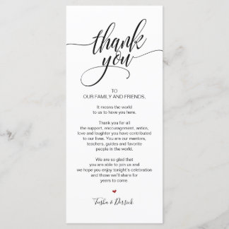 Geburtstagsfeier Vielen Dank Place Setting Card Programm