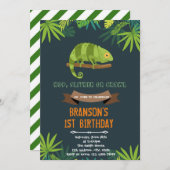 Geburtstagsfeier von Chameleon Einladung (Vorne/Hinten)