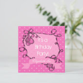 Geburtstagsfeier von Mädchen Einladung (Stehend Vorderseite)