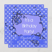 Geburtstagsfeier von Mädchen Einladung (Vorne/Hinten)