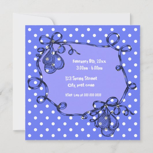 Geburtstagsfeier von Mädchen Einladung (Rückseite)