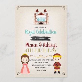 Geburtstagsfeier von Prinzessin und Prinzessin Einladung