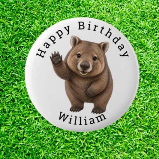 Geburtstagsfeier Wombat Button