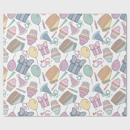 Geburtstagsfeier Wrapping Paper Geschenkpapier (Flach)