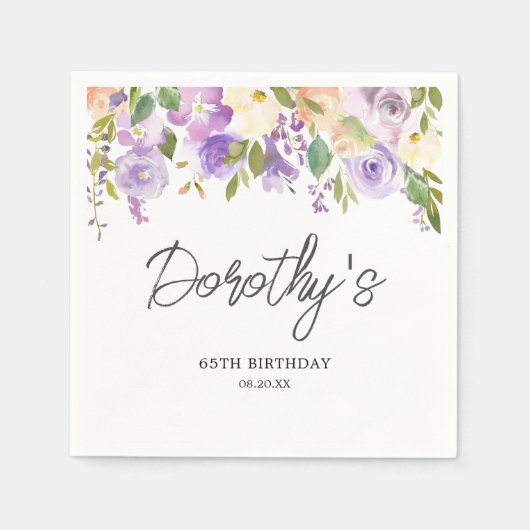 Geburtstagsfeier zum 65. Geburtstag Benutzerdefini Serviette (Vorderseite)