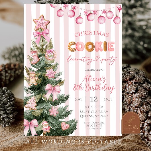 Geburtstagsfeier zum Dekorieren von rosa Mädchenke Einladung