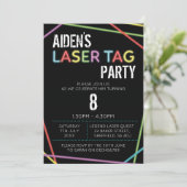 Geburtstagsfeier zum Thema Laser Tag Einladung (Stehend Vorderseite)