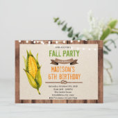 Geburtstagsfeier zum Thema Mais Einladung (Stehend Vorderseite)