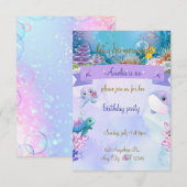 Geburtstagsfeier zum Thema mermaid - kundenspezifi Einladung (Vorne/Hinten)