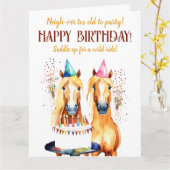 Geburtstagsfeier zum Thema Pferd lustig Karte (Gelbe Blume)