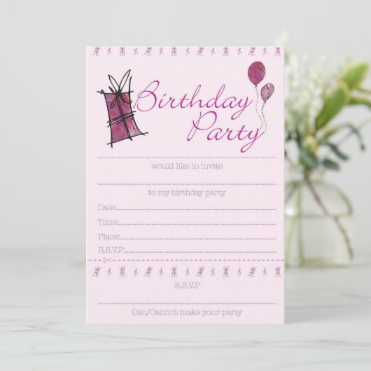 Geburtstagsfeiereinladung Design Einladung (Stehend Vorderseite)