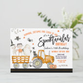 Geburtstagsfeiereinladung von Traktor Halloween, Einladung (Stehend Vorderseite)