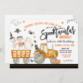 Geburtstagsfeiereinladung von Traktor Halloween, Einladung (Vorne/Hinten)