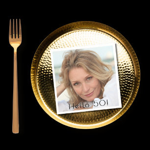 Geburtstagsfeierin Foto Hallo 50 Serviette