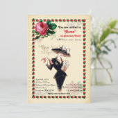 Geburtstagsfeierlerin Jegliches Alter,Gatsby-Stil, Einladung (Stehend Vorderseite)
