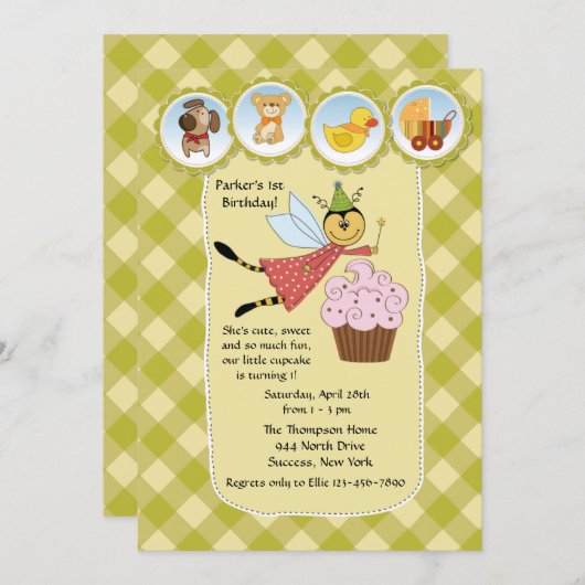 Geburtstagsfeierliche Einladung (Vorne/Hinten)