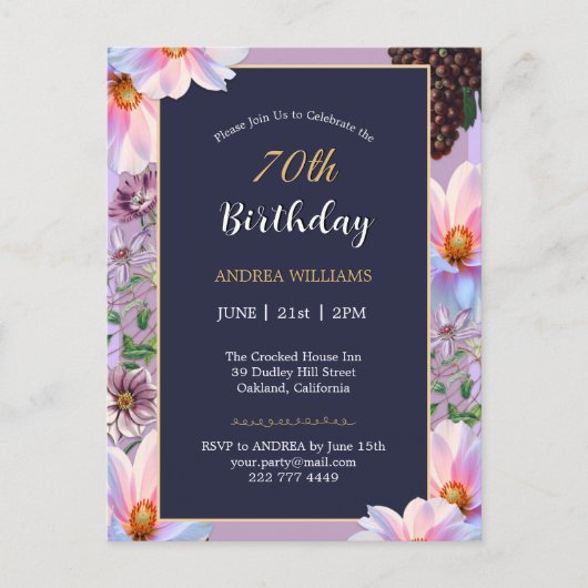 Geburtstagsfeierliche Frühlingsfeier Blume Postkarte (Vorderseite)