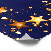Geburtstagsfeiernacht mit blauen Goldstars willkom Poster (Ecke)