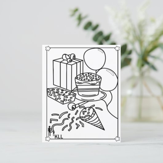 Geburtstagsfeiertage-Farbseiten (Stehend Vorderseite)