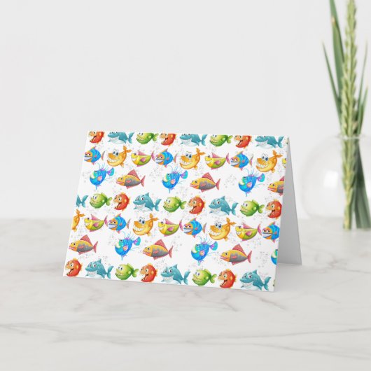 Geburtstagsfisch in Blasen Karte (Vorderseite)