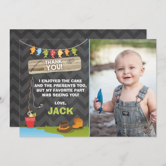 Geburtstagsfischen dank Karte Party (Vorne/Hinten)