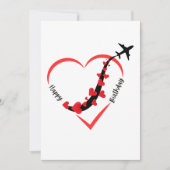 Geburtstagsflugzeug-Herzflugzeug Feiertagskarte (Vorderseite)