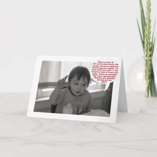 Geburtstagsforderungen Karte (Vorderseite)