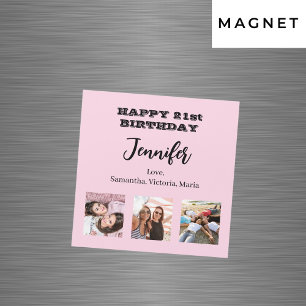Geburtstagsfoto beste Freundinnen rosa Magnet