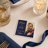 Geburtstagsfoto blau gold Prost Männer Serviette
