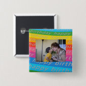 Geburtstagsfoto-Button/Pin-Vorlage Button (Vorne & Hinten)